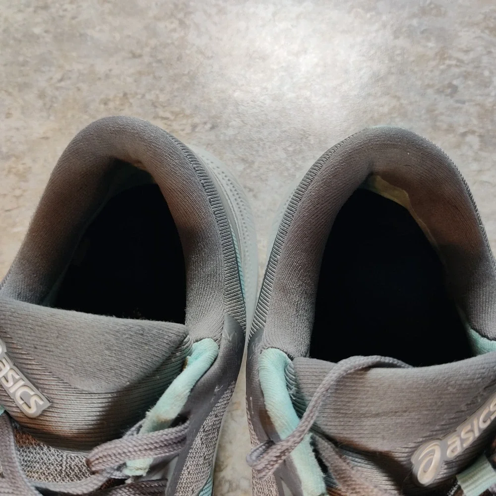 Asics Womens Gel Pulse 13 Gray Teal Running Shoes Sneakers 1012B035 Size 9
